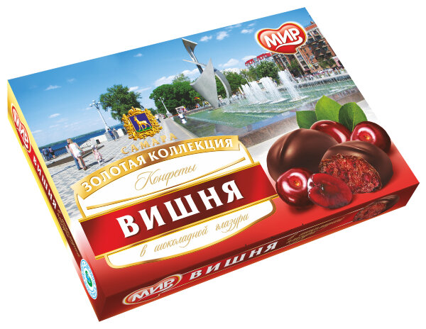 №2 КФ МИР Вишня в шоколадной глазури 160г в Дмитрове