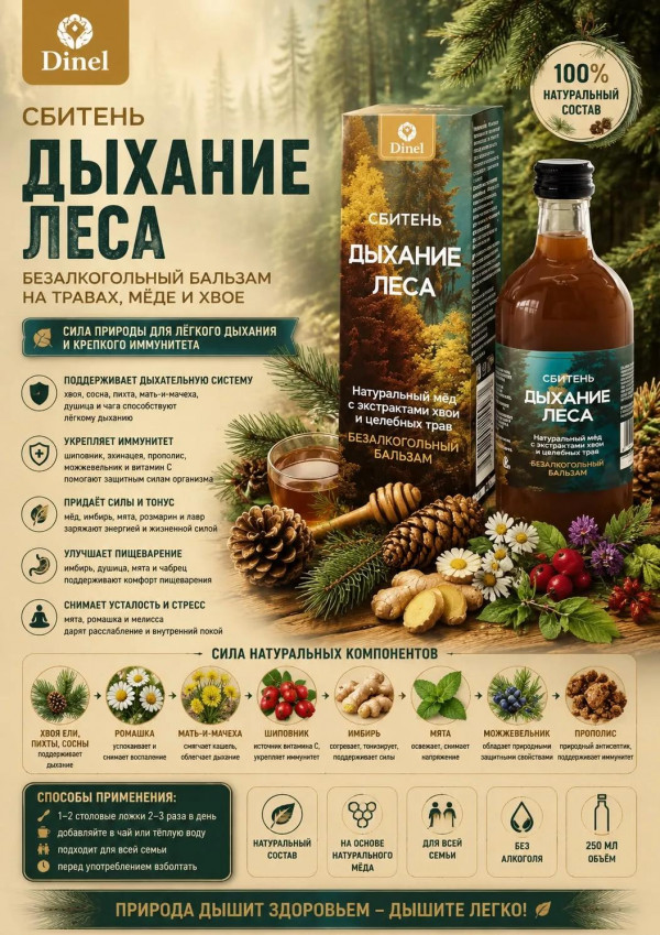 №3 Сбитень Дыхание леса, 250мл  в Дмитрове