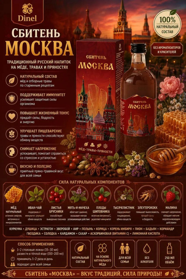 №3 Сбитень Москва, 250мл  в Дмитрове